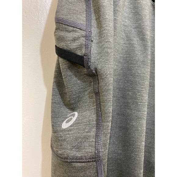 ASICS Athletic Pants Size L Gray Black Running Workout Yoga Logo‎ Elastic Waist - Picture 2 of 9
